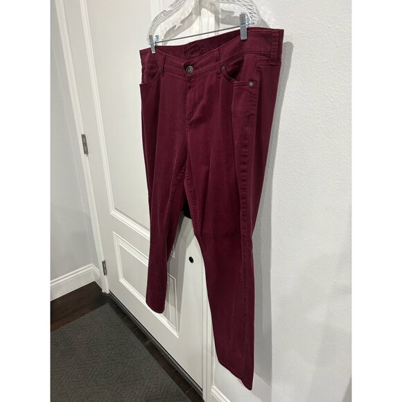 Arizona Jean Co. Jrs. Plus Sateen Skinny Jeans Wine Red Sz 18 Classic 5 Pockets - Picture 3 of 9